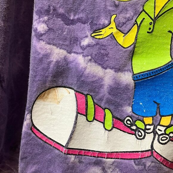 Vintage 1997 Women's Purple Tie Dye Looney Tunes Tweety Bird Clueless Size S/M - Picture 5 of 7